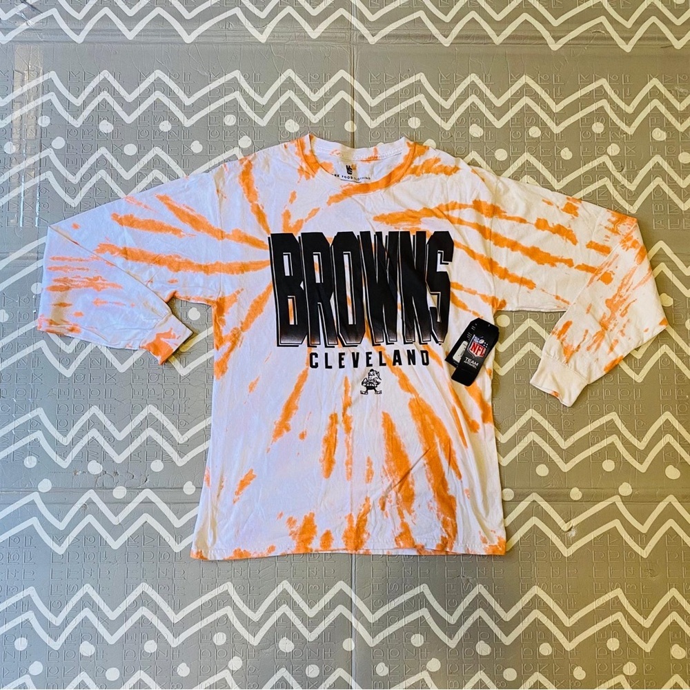Vintage Cleveland browns tie dye long sleeve shirt